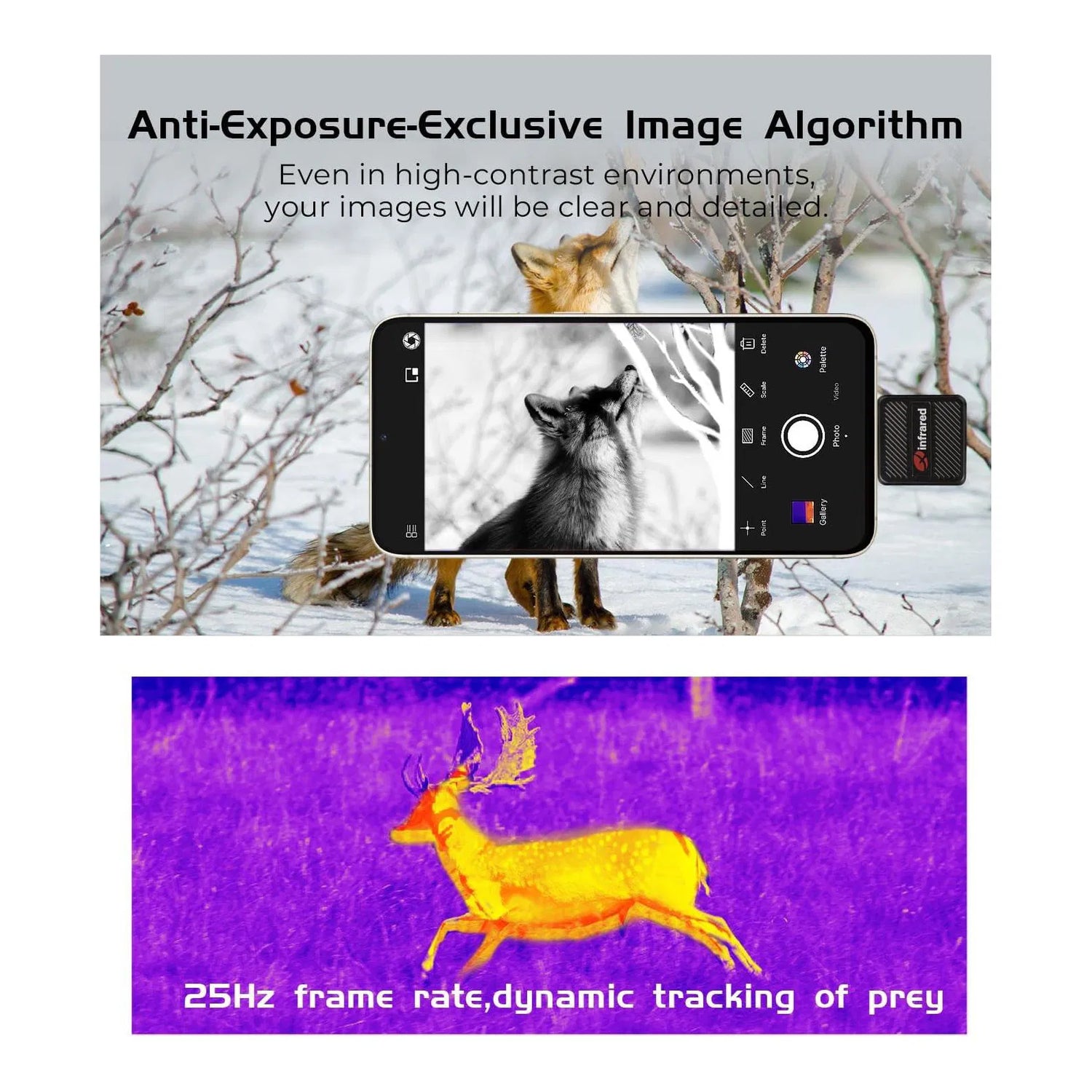 T2 PRO 256 x 192 Värmekamera För Android Mobiltelefoner Eller Plattor USB-C