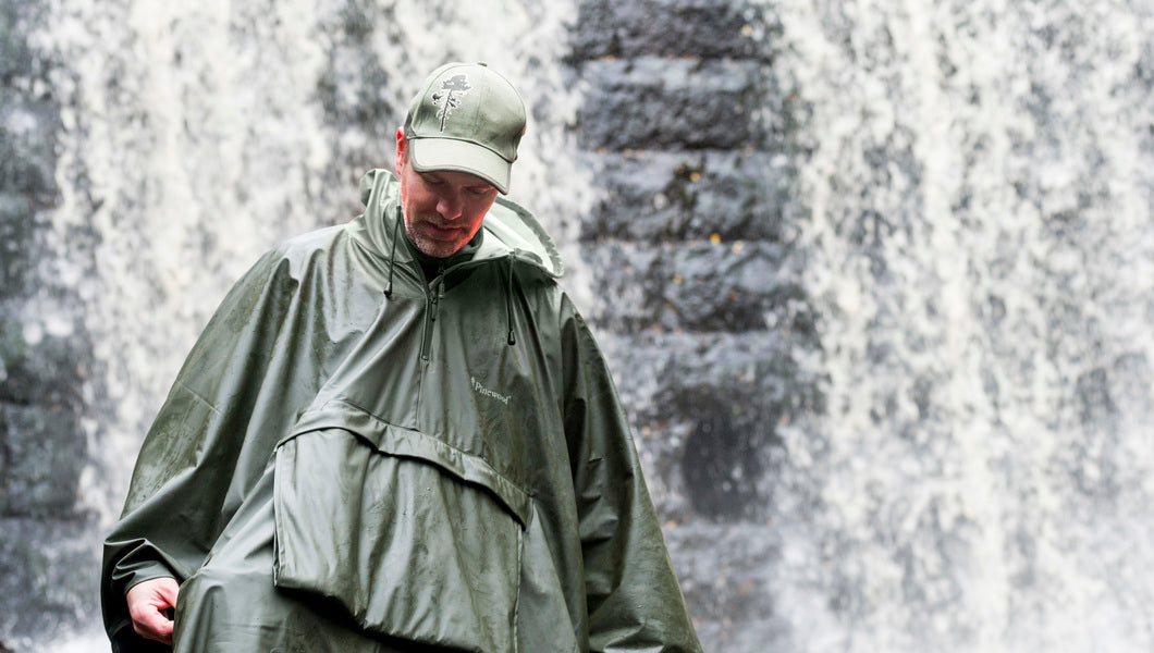 Poncho Gustav GRÖN/ORANGE / ONE SIZE