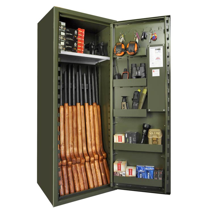 Vapenskåp SP 88 Military Green Inkl Led-belysning och frakt! NYCKELLÅS