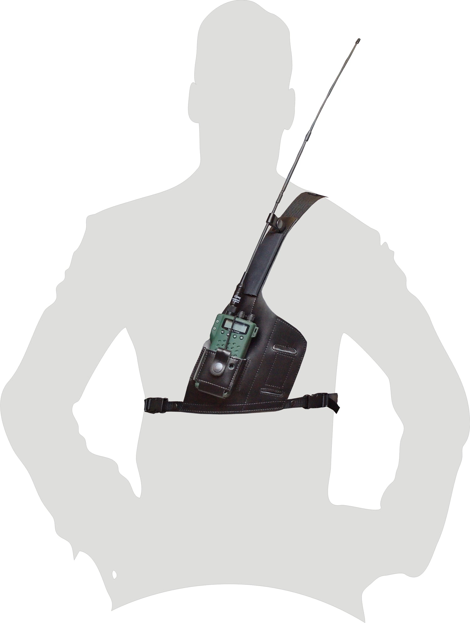 Räckviddssele med fäste för vikbar GPS-Hållare SVART / HÖGERSKYTT