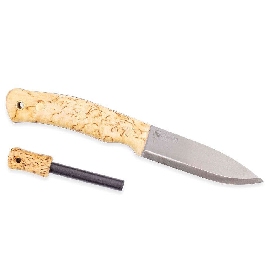 No.10 Swedish Forest Knife Masurbjörk med eldstål EN STL