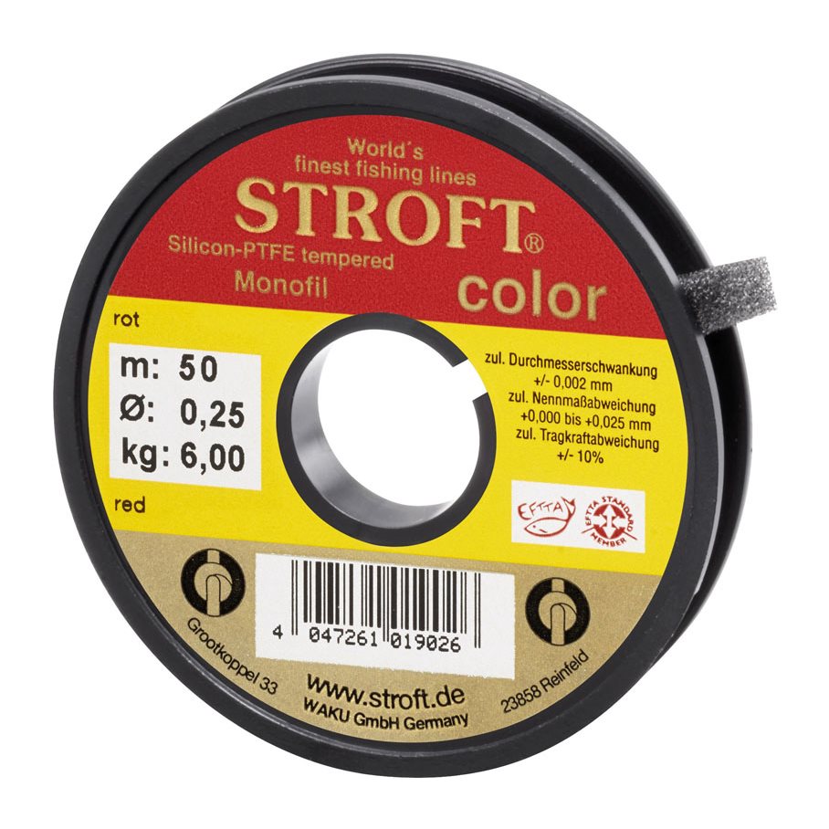 Nylonlina 50 m RÖD RÖD / 0,22 MM