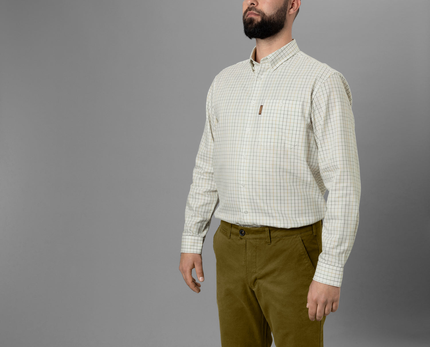 Allerston L/S skjorta EMERALD GREEN/WHITE / L