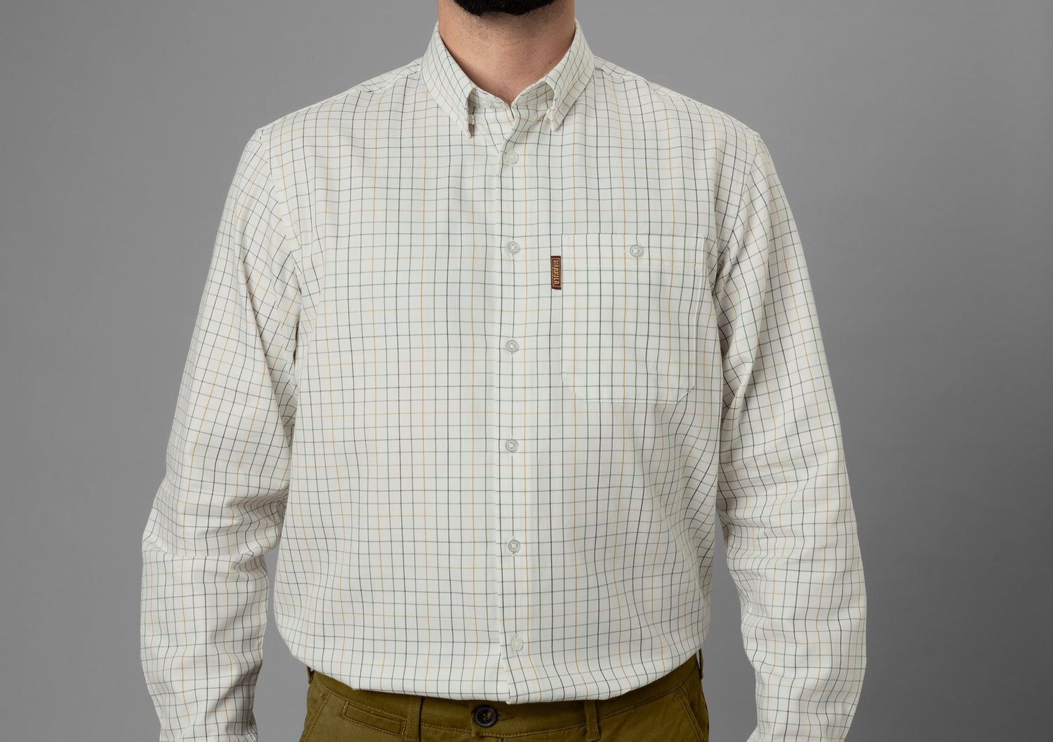 Allerston L/S skjorta EMERALD GREEN/WHITE / XXL