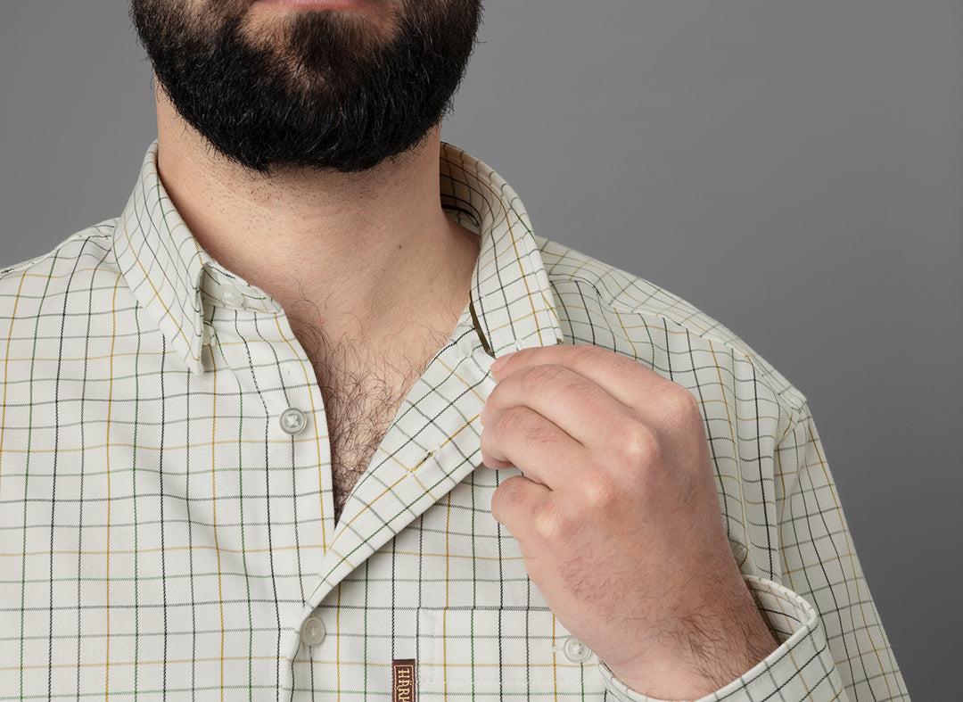 Allerston L/S skjorta EMERALD GREEN/WHITE / 3XL