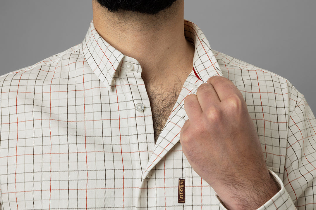 Allerston L/S skjorta BLOODSTONE RED/WHITE / XXL