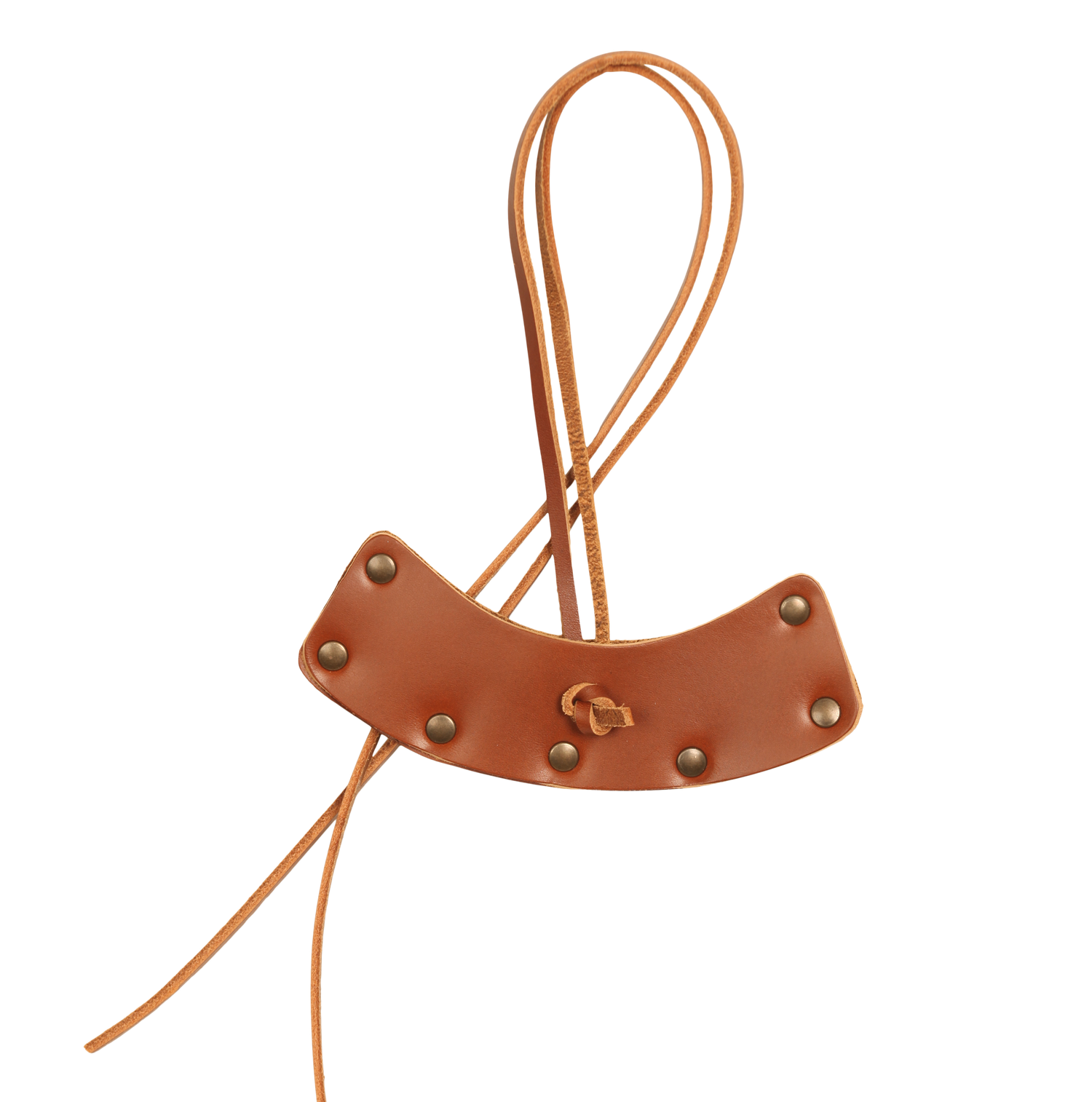 Yxskydd i läder COGNAC / ENKEL