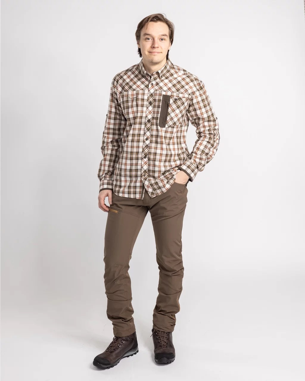 Wolf Shirt Men OFFWHITE/BRUN / S