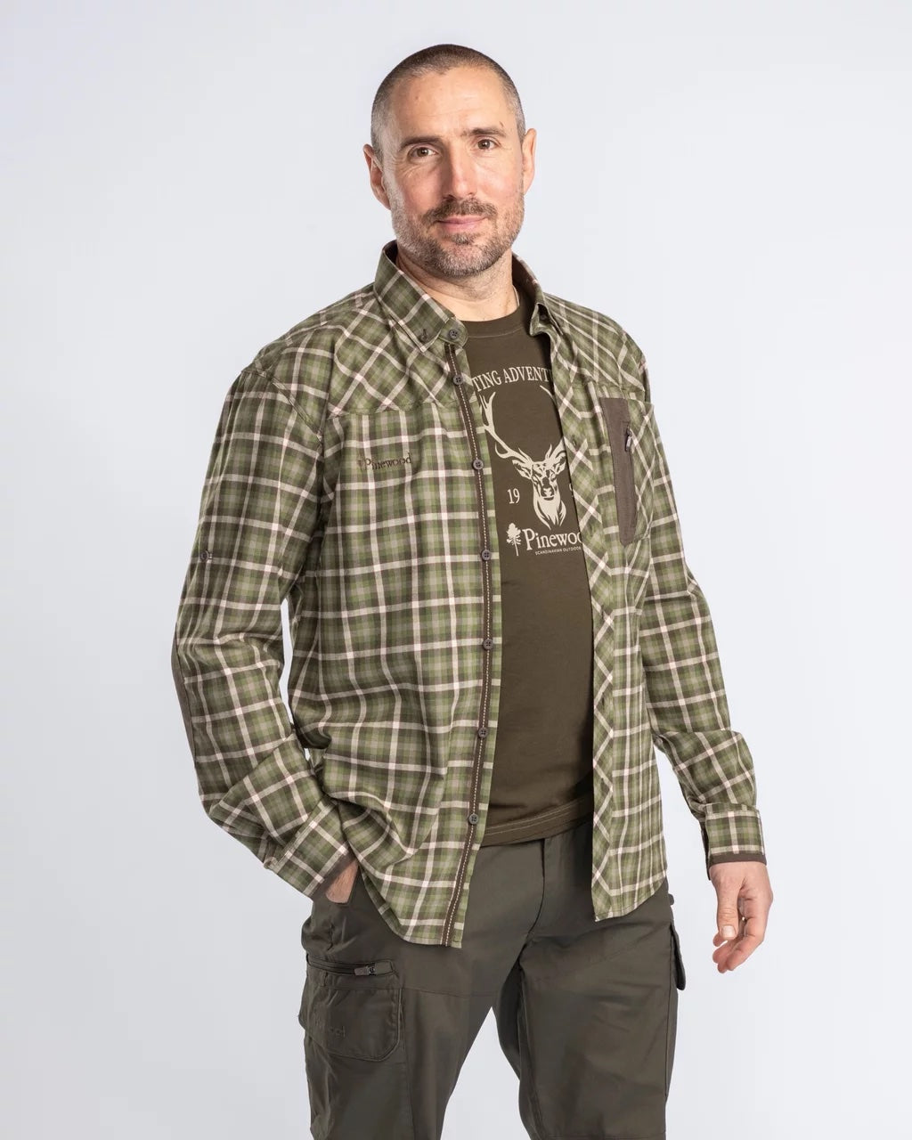 Wolf Shirt Men OFFWHITE/PINEGREEN / 3XL