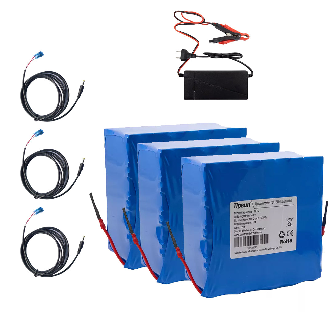 3-pack 12V Lithium Powerpack Till Åtelkamera