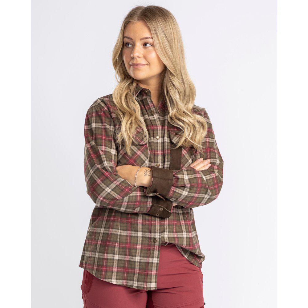 Skjorta Prestwick Exclusive Dam MOSSGREEN/BROWN / S