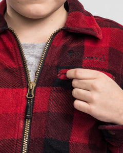 Fleeceskjorta Kanada Barn RÖD/SVART / 116