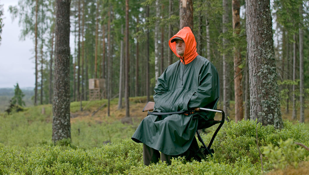 Poncho Gustav GRÖN/ORANGE / ONE SIZE