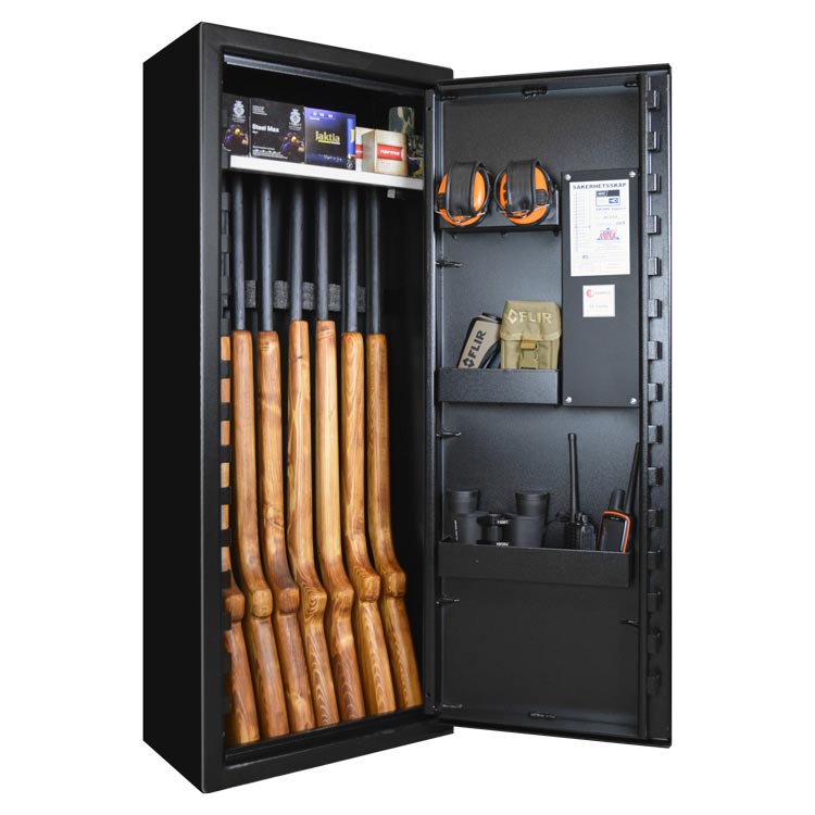 Vapenskåp SP8 Mini Inkl Led-belysning och frakt! SVART / UTAN KODLÅS