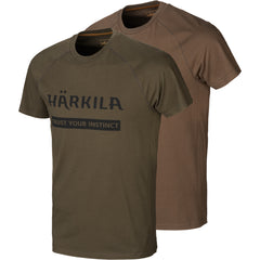 T-Shirt Logo 2-pack WILLOW GREEN/SLATE/BROWN / S