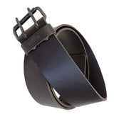 Läderbälte Dubbeldorn, 50 mm BRUN / 85CM