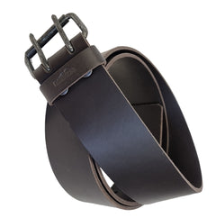 Läderbälte Dubbeldorn, 50 mm BRUN / 85CM