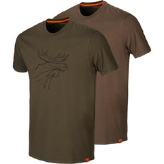 T-Shirt Graphic 2-pack - Willow Green/Slate brown WILLOW GREEN/SLATE/BROWN / S