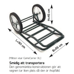 Hopfällbar Viltvagn i Metall, 16" hjul, Max vikt: 135 kg EN STL