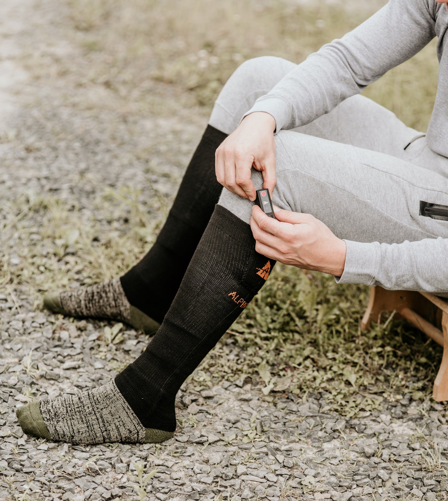 Värmesockar Ull Med Li-ion Batteri