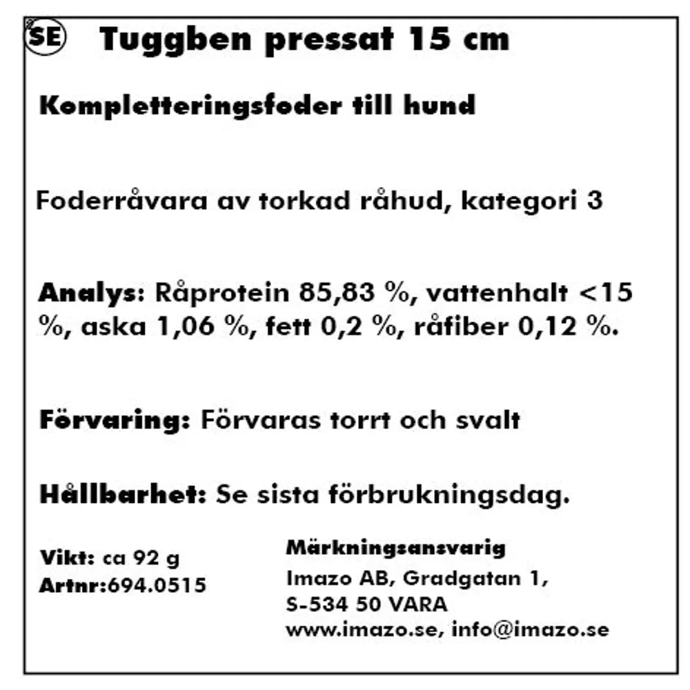 Pressat tuggben av råhud